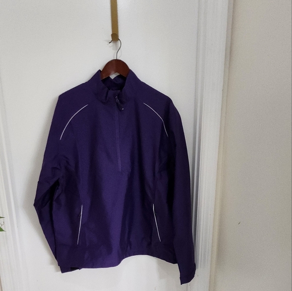 Cutter & Buck WeatherTec Beacon  Purple half  Zip water resistant wind breaker L - Picture 5 of 12
